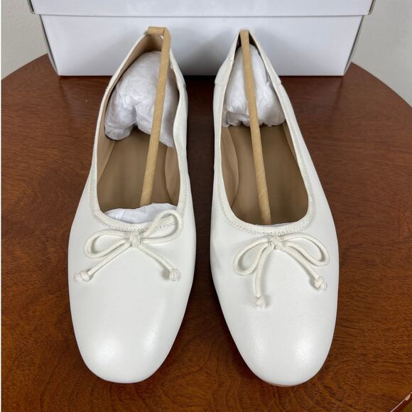 New Villa Rouge Forrest Ballerina Flats in White Leather Women's Size 10 - Picture 2 of 9